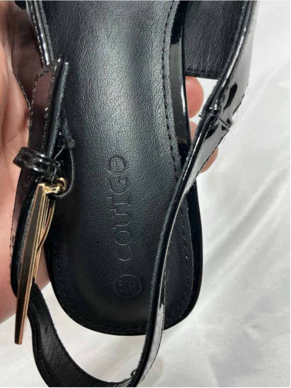Womans New Coutgo Sling Back Pumps Black Size 9.5 Stiletto Heel - Picture 7 of 8